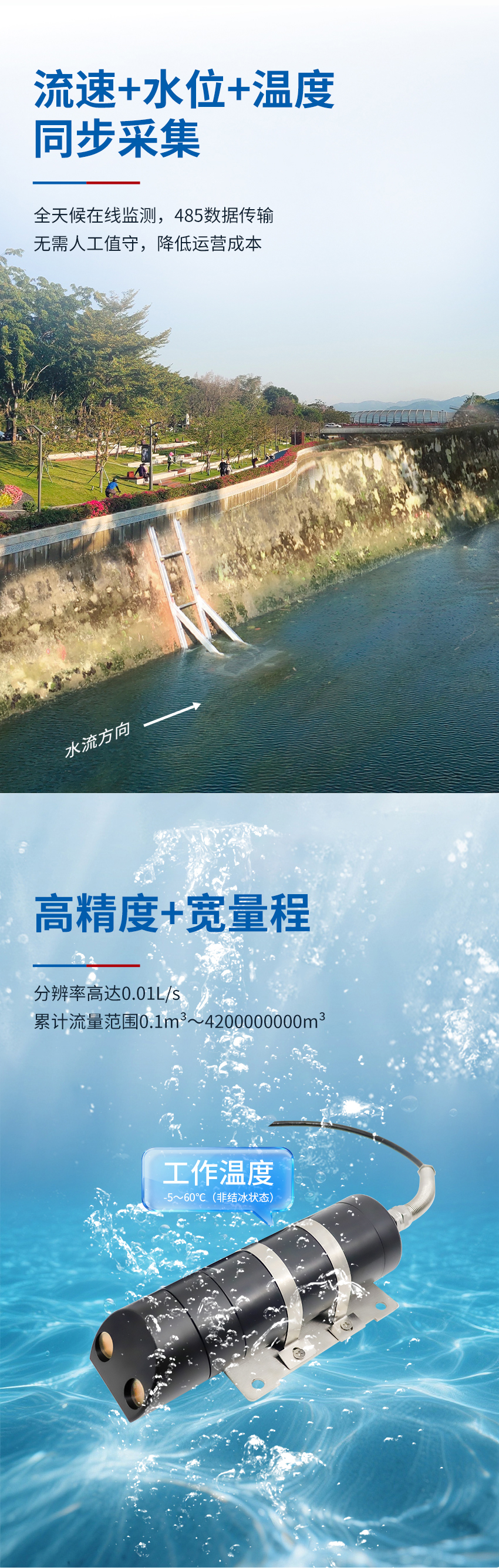 超声波多普勒流量计-分体式黄色外壳主机-使用圆形2只眼睛流速仪-POM材质_02.jpg